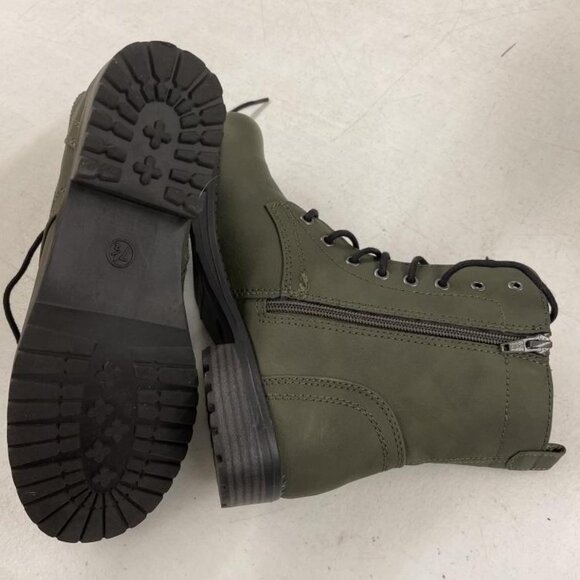 NEW Amazon Essentials Womens Lace Up Combat Boot Sz 7.5 green - Picture 2 of 2